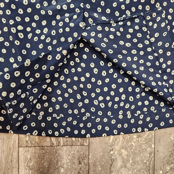 🇬🇪🍑Vintage Schrader Blue Buttoned Front Long Sleeve Dress Size 10 - Picture 9 of 10